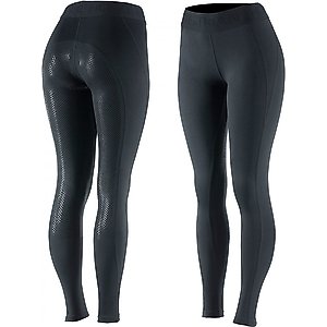 Horze Equestrian Womens Madison Silicone Full Seat Tights, Black, 22