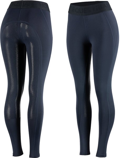 Horze Equestrian Womens Madison Silicone Full Seat Tights, Dark Navy, 22 slide 1 of 8