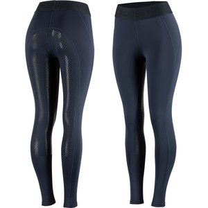 Horze Equestrian Womens Madison Silicone Full Seat Tights, Dark Navy, 22
