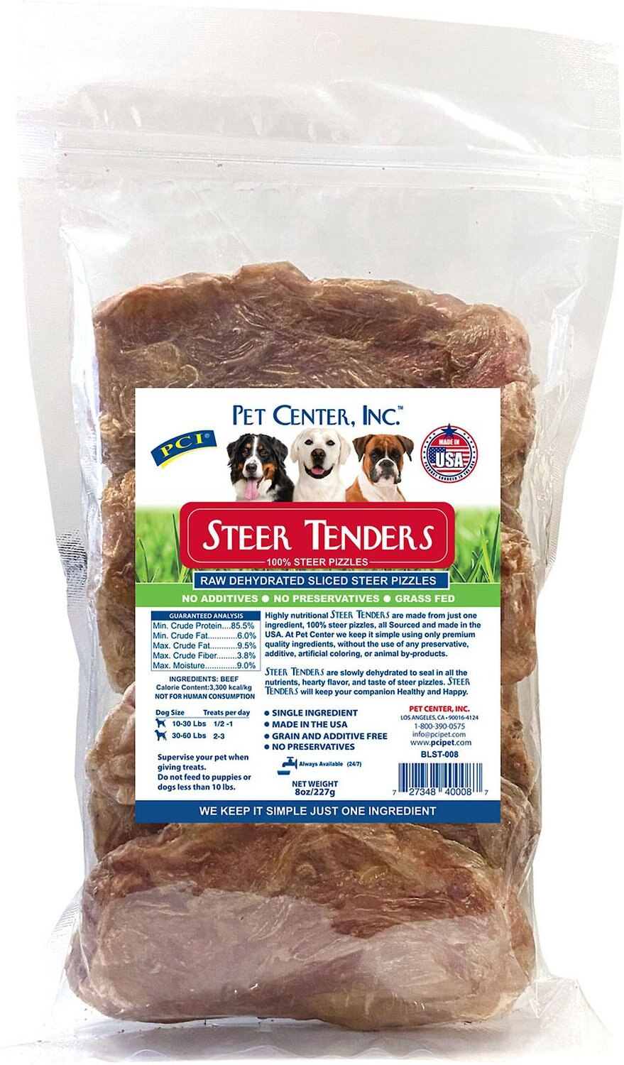Pet Center Steer Tenders Dog Treats, 8-oz bag