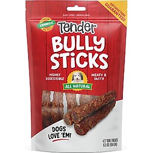 Lennox Tender 4.5-inch Bully Sticks Dog Treats, 6.5-oz bag