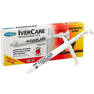 Farnam Ivercare Ivermectin Horse Dewormer Paste, Apple Flavor, 0.26-oz syringe, 3 count