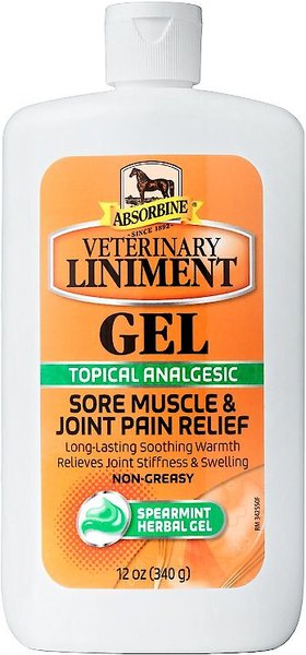 Absorbine Veterinary Sore Muscle & Joint Pain Relief Horse Liniment Gel, 12-oz, bundle of 4 slide 1 of 2