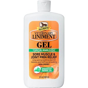 Absorbine Veterinary Sore Muscle & Joint Pain Relief Horse Liniment Gel, 12-oz, bundle of 4