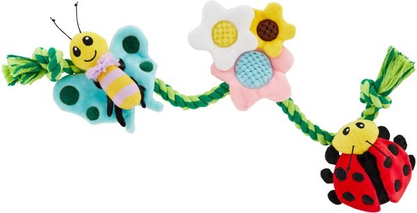 Frisco Easter Spring Flowers Plush Dog Toy, 3 Count