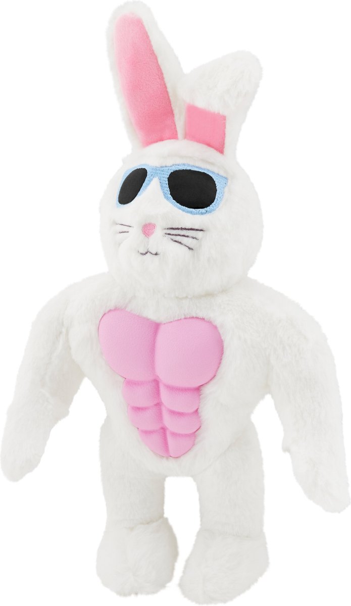 FRISCO Easter Bunny Muscle Plush Squeaky Dog Toy, Medium/Large 