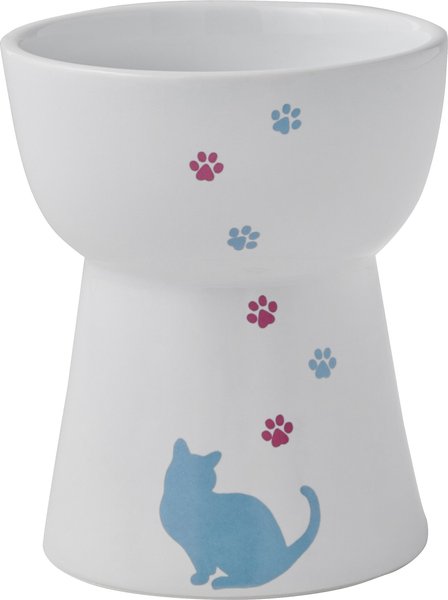 Frisco Cat Print Non-skid Elevated Ceramic Cat Bowl, Tall, 1 Cup, bundle of 2 slide 1 of 7