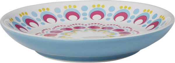 Frisco Kaleidoscope Pattern Non-skid Ceramic Cat Dish, Blue, 0.62 Cup, 2 count slide 1 of 6