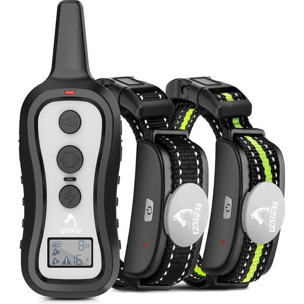 PATPET P301 1000ft Remote Dog Bark Control & Training Shock Collar, 2
