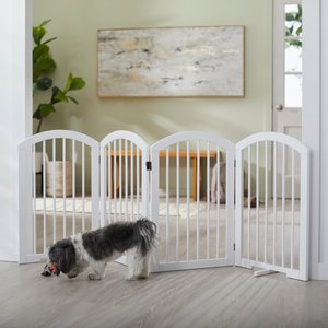 Frisco Arch 4-Panel Solid Wood Dog Gate, 30-in, White
