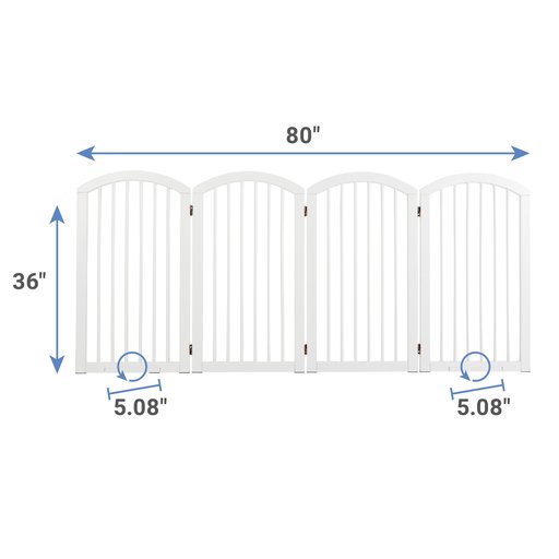 Frisco Arch 4-Panel Solid Wood Dog Gate, 36-in, White