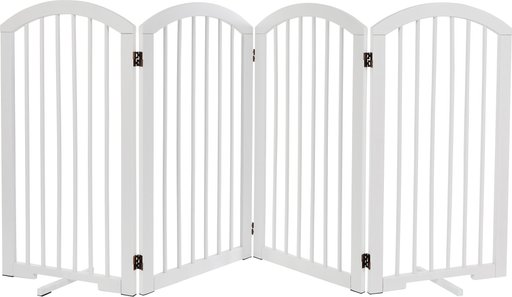 Frisco Arch 4-Panel Solid Wood Dog Gate, 36-in, White