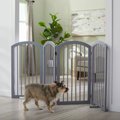 Frisco Arch 4-Panel Solid Wood Dog Gate, 36-in, Gray