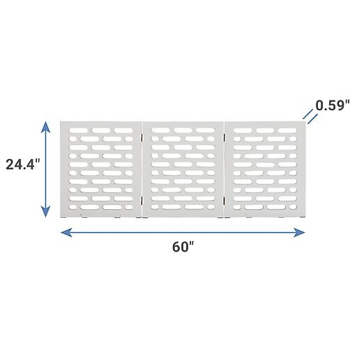 Frisco Deco Horizontal Lines 3-Panel Dog  Gate, 24-in, White