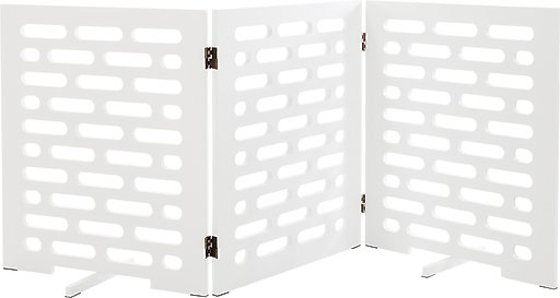 Frisco Deco Horizontal Lines 3-Panel Dog  Gate, 24-in, White
