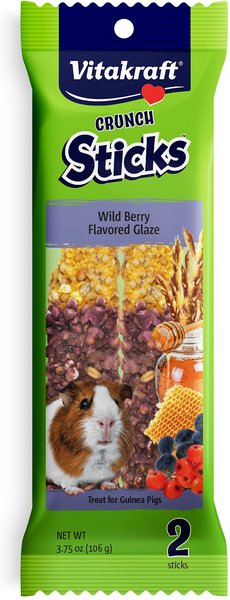 Vitakraft Crunch Sticks Wild Berry & Honey Flavored Glaze Guinea Pig Treat, 6 count slide 1 of 3
