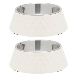 Frisco Hammered Melamine Stainless Steel Dog Bowl, 1.75 Cup, 2 count