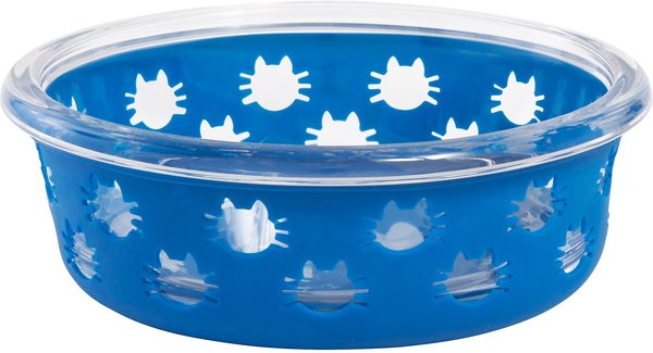 Frisco Cat Design Glass Bowl with Silicone Sleeve, 1.5 Cups, 2 count slide 1 of 7