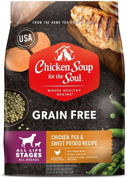 Chicken Soup for the Soul Chicken, Pea & Sweet Potato Recipe Grain-Free Dry Dog Food, 10-lb bag slide 1 of 7