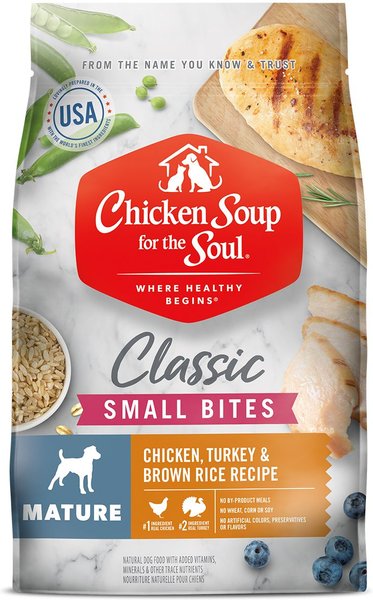 Chicken Soup for the Soul Small Bites Mature & Senior Chicken, Turkey & Brown Rice Recipe Dry Dog Food