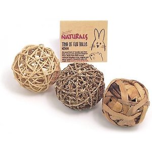 Naturals by Rosewood Trio of Fun Balls Small Pet Toy, 9 count
