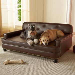 Enchanted Home Pet Library Sofa Cat & Dog Bed with Removable Cover, Brown