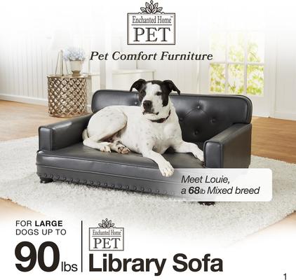 Show full view: Enchanted Home Pet Library Sofa Cat & Dog Bed with Removable Cover, Brown slide 2 of 9