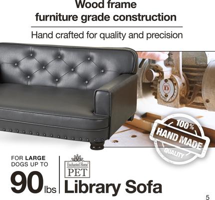 Show full view: Enchanted Home Pet Library Sofa Cat & Dog Bed with Removable Cover, Brown slide 6 of 9