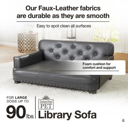 Show full view: Enchanted Home Pet Library Sofa Cat & Dog Bed with Removable Cover, Brown slide 7 of 9