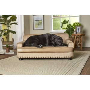 Enchanted Home Pet Library Sofa Cat & Dog Bed with Removable Cover, Caramel