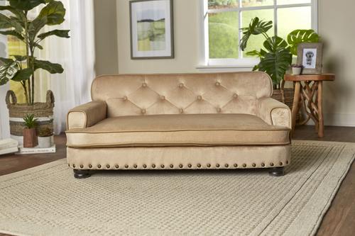 Show full view: Enchanted Home Pet Library Sofa Cat & Dog Bed with Removable Cover, Caramel slide 3 of 10