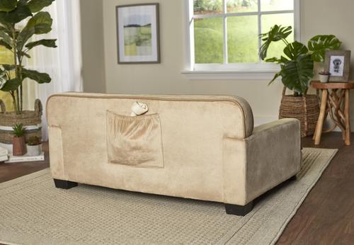 Show full view: Enchanted Home Pet Library Sofa Cat & Dog Bed with Removable Cover, Caramel slide 4 of 10