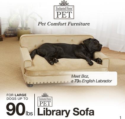 Show full view: Enchanted Home Pet Library Sofa Cat & Dog Bed with Removable Cover, Caramel slide 5 of 10