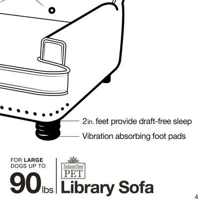 Show full view: Enchanted Home Pet Library Sofa Cat & Dog Bed with Removable Cover, Caramel slide 8 of 10