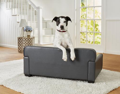 Show full view: Enchanted Home Pet Library Sofa Cat & Dog Bed with Removable Cover, Grey slide 4 of 11