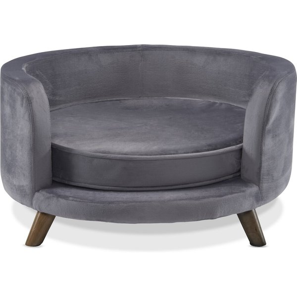 KEET Fluffly Deluxe Sofa Dog Bed w/ Removable Cover, Charcoal, Large