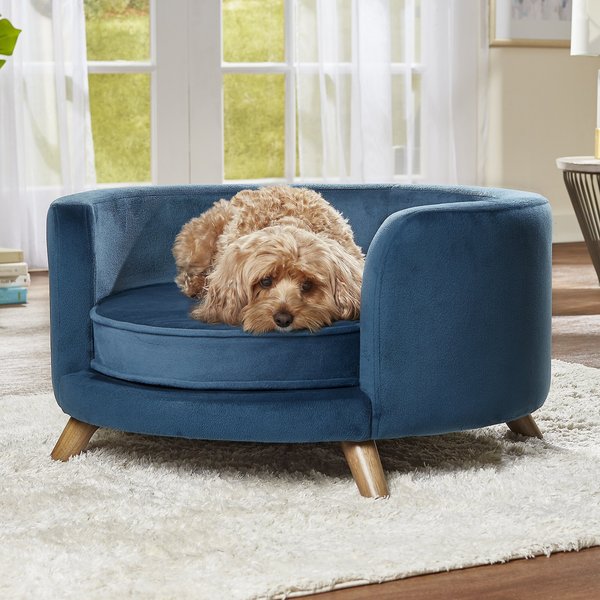 Enchanted Home Pet Rosie Sofa Cat & Dog Bed w/ Removable Cover, Peacock Blue slide 1 of 9