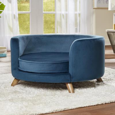 Show full view: Enchanted Home Pet Rosie Sofa Cat & Dog Bed with Removable Cover, Peacock Blue slide 3 of 11