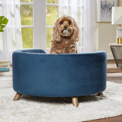 Show full view: Enchanted Home Pet Rosie Sofa Cat & Dog Bed with Removable Cover, Peacock Blue slide 4 of 11