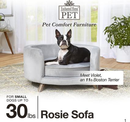Show full view: Enchanted Home Pet Rosie Sofa Cat & Dog Bed with Removable Cover, Peacock Blue slide 6 of 11
