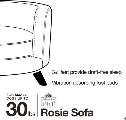 Show full view: Enchanted Home Pet Rosie Sofa Cat & Dog Bed with Removable Cover, Peacock Blue slide 9 of 11