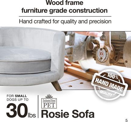 Show full view: Enchanted Home Pet Rosie Sofa Cat & Dog Bed with Removable Cover, Peacock Blue slide 10 of 11