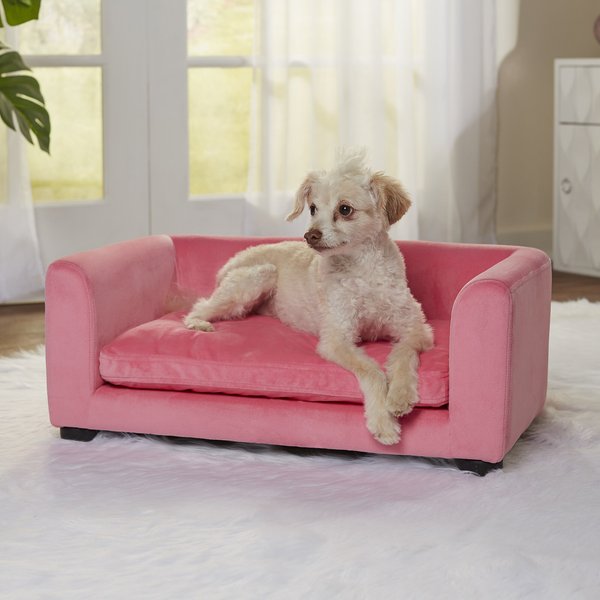 Enchanted Home Pet Cookie Sofa Cat & Dog Bed with Removable Cover, Pink slide 1 of 9