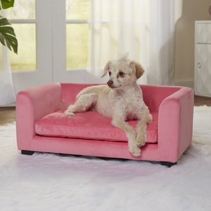 Enchanted Home Pet Cookie Sofa Cat & Dog Bed w/ Removable Cover, Pink