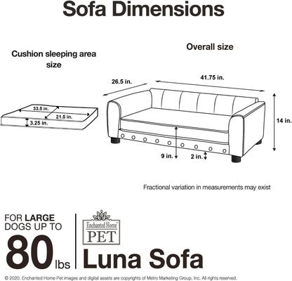 Show full view: Enchanted Home Pet Luna Sofa Cat & Dog Bed with Removable Cover slide 8 of 10