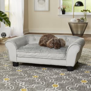 Enchanted Home Pet Charlotte Sofa Cat & Dog Bed with Removable Cover, Grey