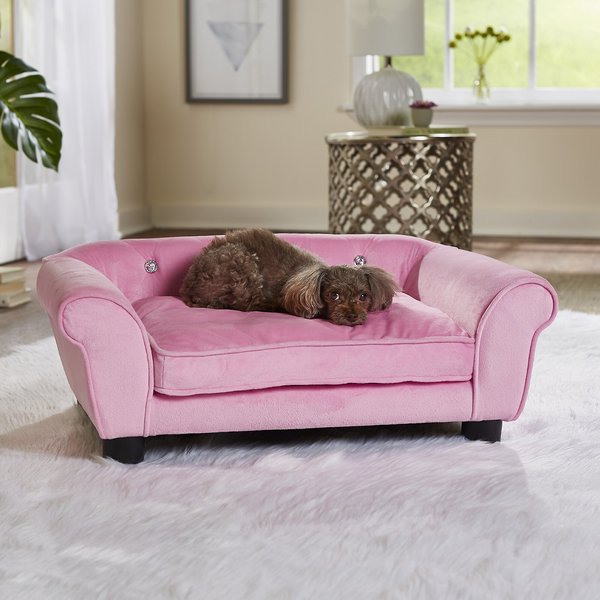 Enchanted Home Pet Charlotte Sofa Cat & Dog Bed w/ Removable Cover, Light Pink slide 1 of 9