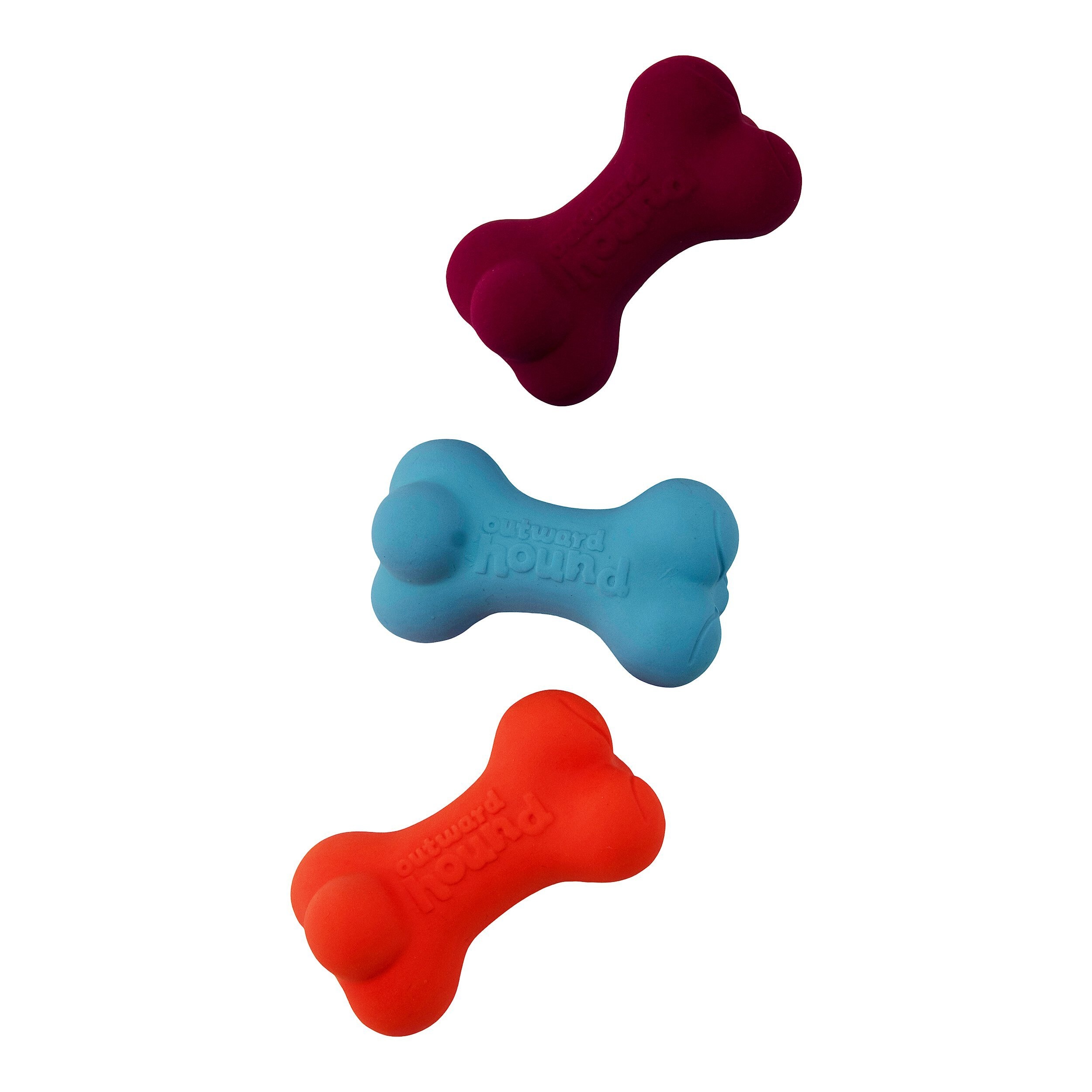 Outward Hound Yummiez Bone Bacon-Scented Latex Dog Toy, 3 count