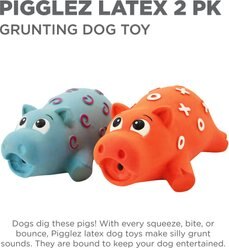 Outward Hound Pigglez Latex Grunting Dog Toy, 2 count slide 2 of 7