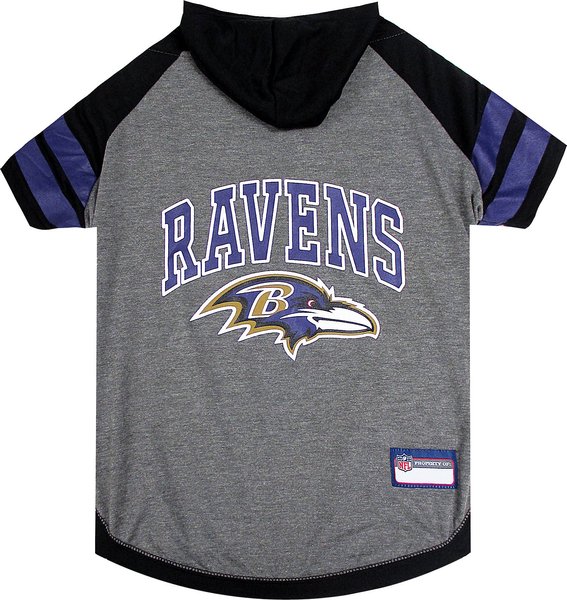 Pets First NFL Dog & Cat Hoodie T-Shirt, Baltimore Ravens, Small slide 1 of 3